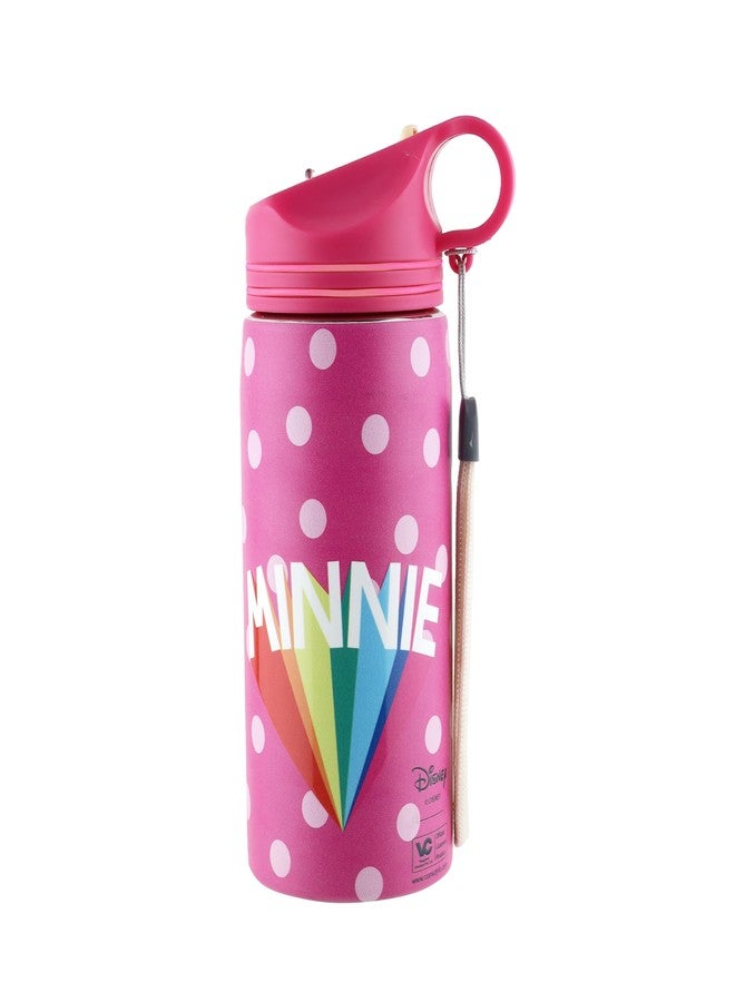 Comiclyfe Disney Minnie Mouse 500ml Stainless Steel Sipper Water Bottle - Leak-Proof, Airtight, with Carrying Loop - Perfect for Girls & Back to School (Pink) - Image 2